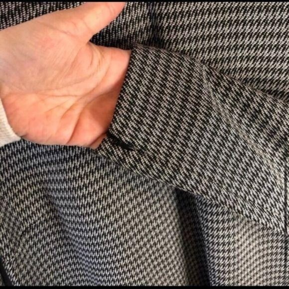 Theory Black Houndstooth Long Sleeve Dress Size 4 - Picture 5 of 6
